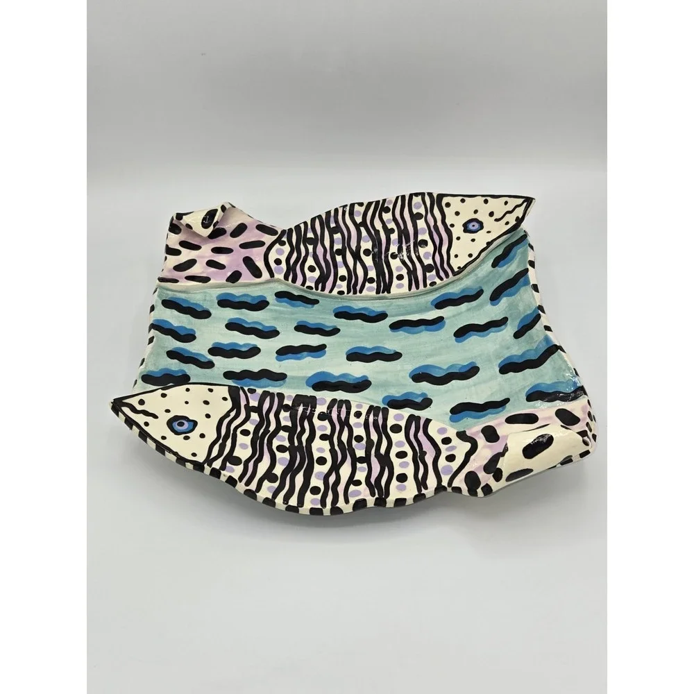 J Elias Ceramic Double‎ Fish Serving Plate Vintage
